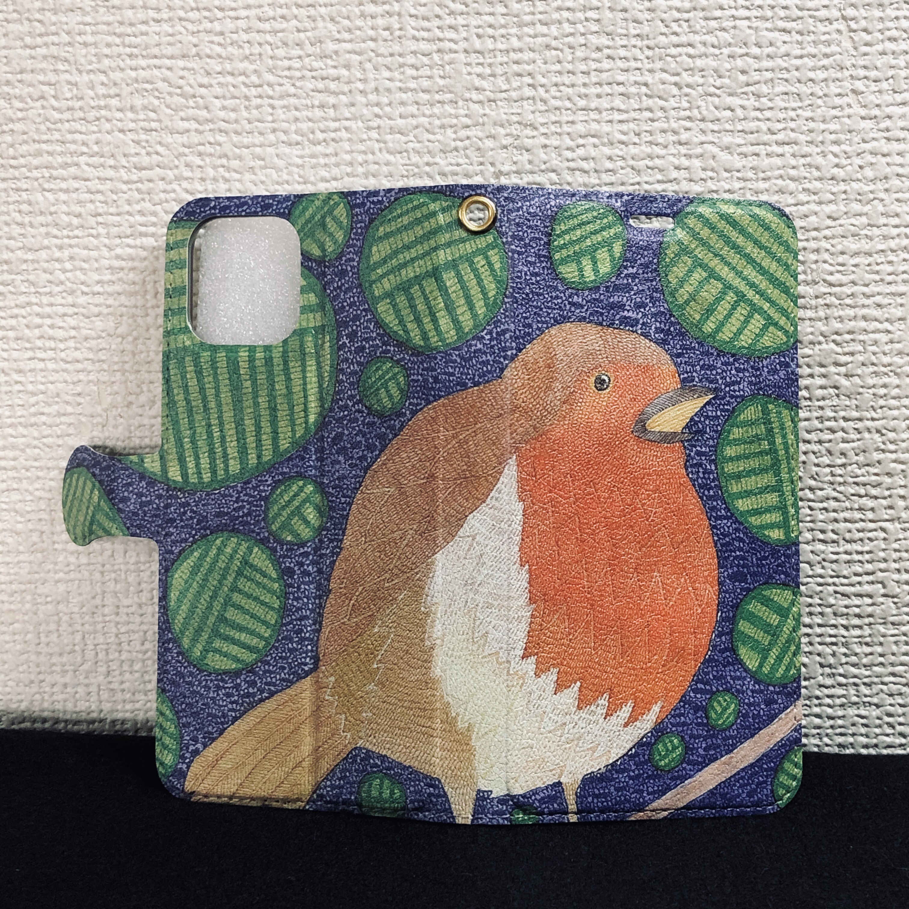 ぽってりしてみた/手帳型iPhoneケース/スマホケース/ヨーロピアンロビン