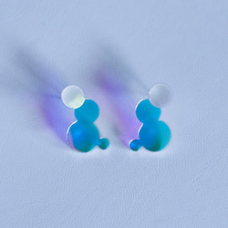 オーロラ泡沫ピアス/イヤリング　●オーロラカラー×泡沫デザイン● 2枚目の画像
