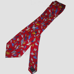 シルクネクタイ、おりがみ、千羽鶴　ネクタイ、N900-2 5枚目の画像