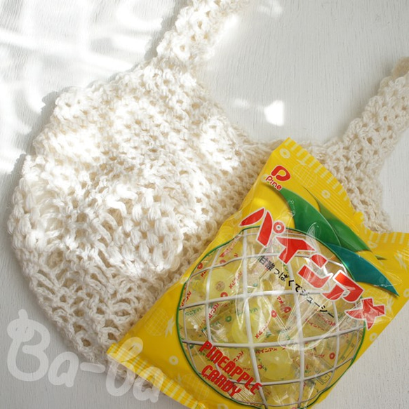 Ba-ba handmade Openwork knitting multi bag No.MB3 第7張的照片