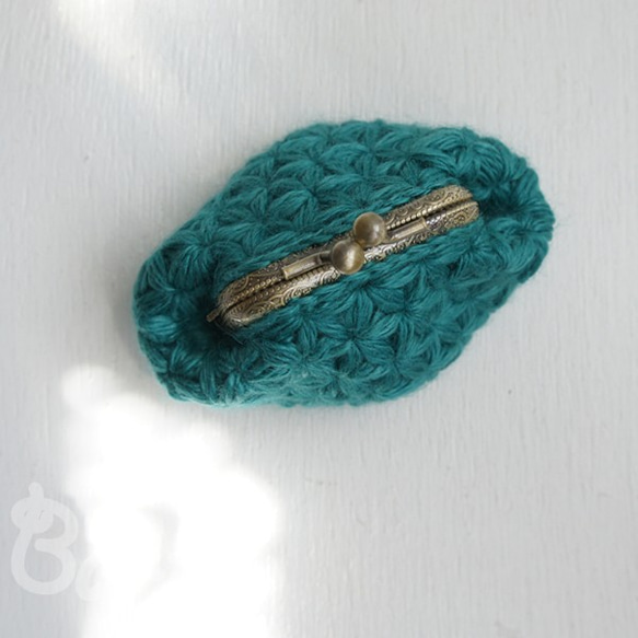 Ba-ba handmade Jasmine Stitch crochet mini-pouch No.C1337 第1張的照片