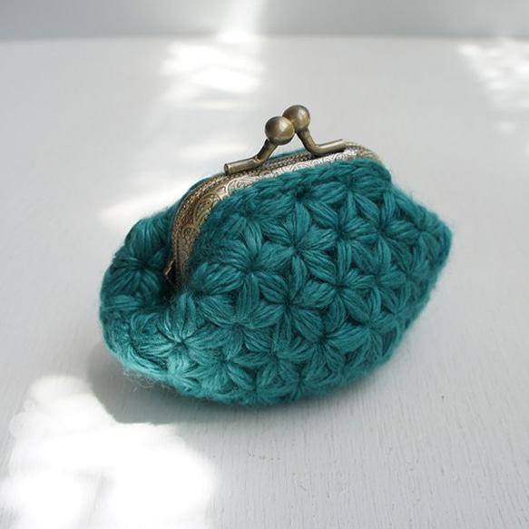 Ba-ba handmade Jasmine Stitch crochet mini-pouch No.C1337 第3張的照片