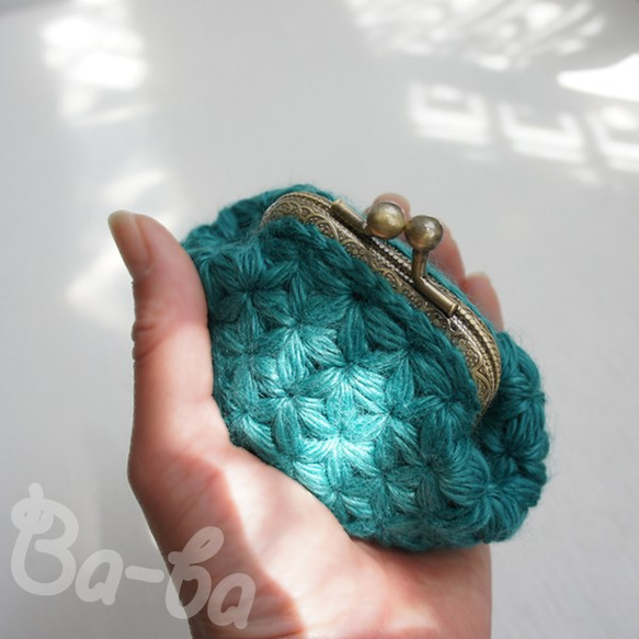 Ba-ba handmade Jasmine Stitch crochet mini-pouch No.C1337 第5張的照片