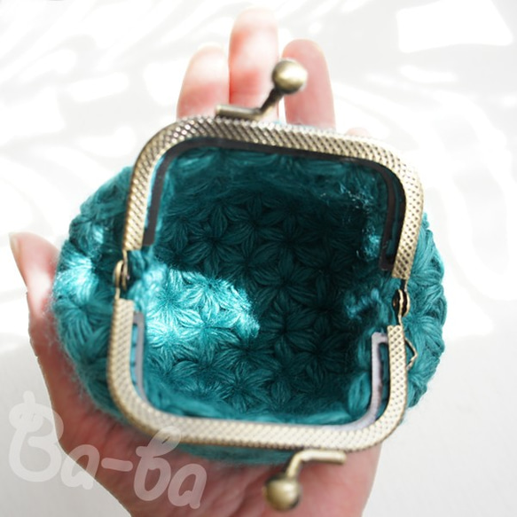 Ba-ba handmade Jasmine Stitch crochet mini-pouch No.C1337 第7張的照片