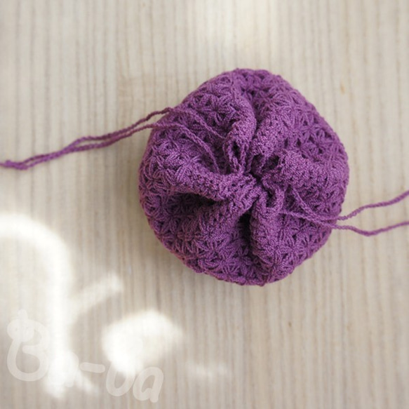 Ba-ba handmade  Crochet Drawstring mini-bag  No.KPR6 第4張的照片