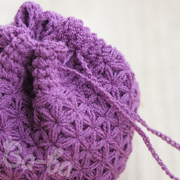 Ba-ba handmade  Crochet Drawstring mini-bag  No.KPR6 第6張的照片