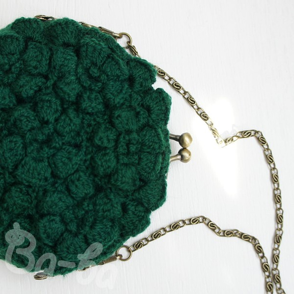 Ba-ba handmade Poppy puff knitting round pouch  No.C1376 第1張的照片