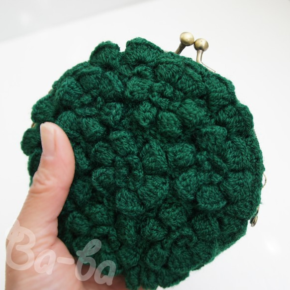 Ba-ba handmade Poppy puff knitting round pouch  No.C1376 第8張的照片