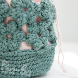 Ba-ba handmade Ume-stich drawstring bag  No.KU2 第4張的照片