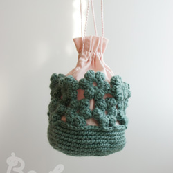 Ba-ba handmade Ume-stich drawstring bag  No.KU2 第10張的照片