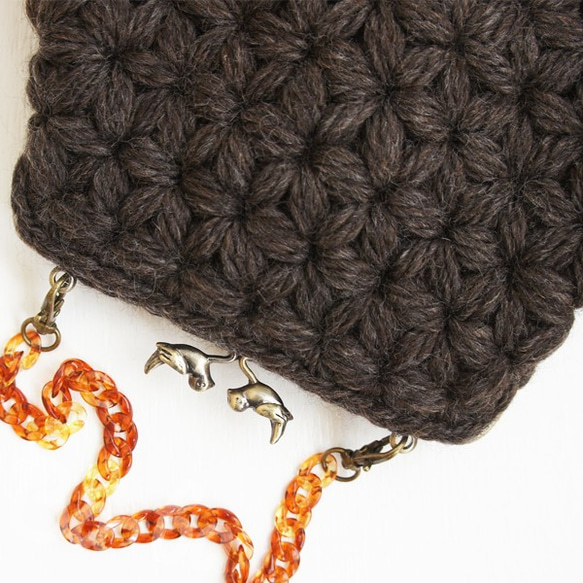 Ba-ba handmade Jasmine Stitch crochet Petit bag No.C1370 第8張的照片