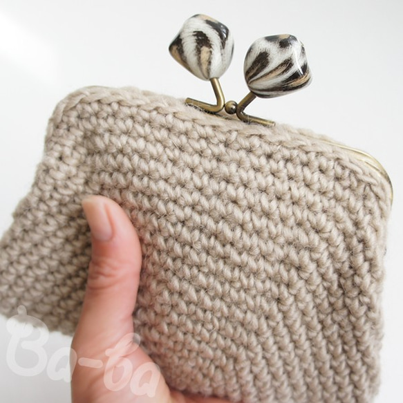 Ba-ba handmade Crochet square pouch No.C1386 第6張的照片