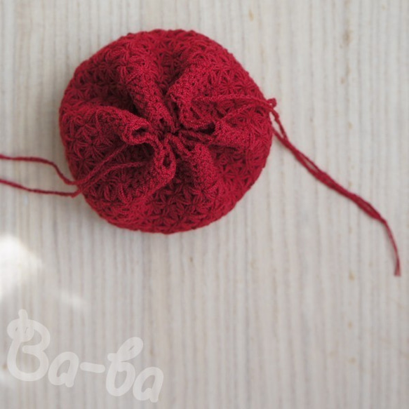 Ba-ba handmade  Crochet Drawstring mini-bag  No.KPR5 第2張的照片