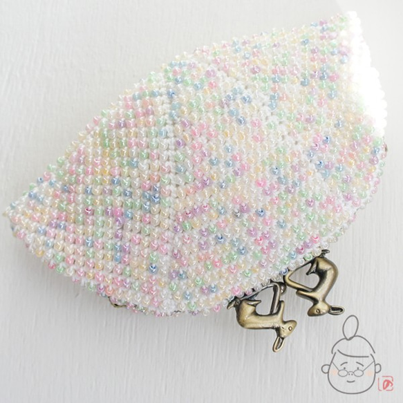 Ba-ba handmade Beads crochet pouch No.1370 第5張的照片