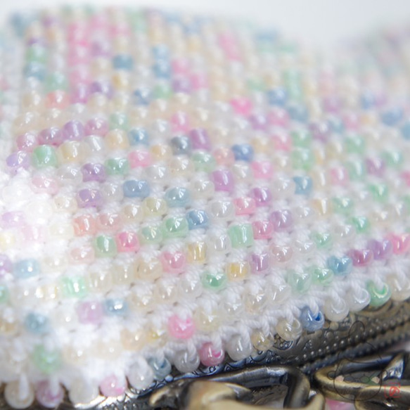 Ba-ba handmade Beads crochet pouch No.1370 第6張的照片