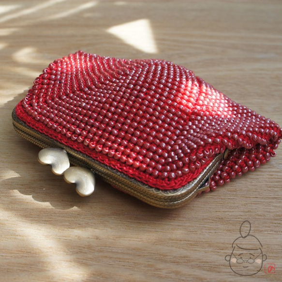 Ba-ba handmade Beads crochet square pouch No.1246 第4張的照片
