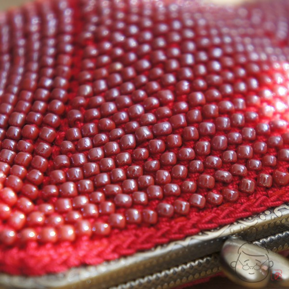 Ba-ba handmade Beads crochet square pouch No.1246 第5張的照片
