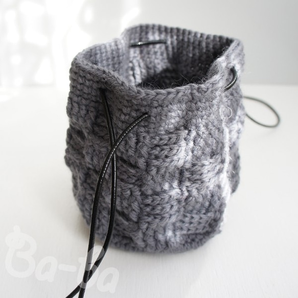 Ba-ba handmade  Crochet Drawstring bag with string  No.KP7 第5張的照片