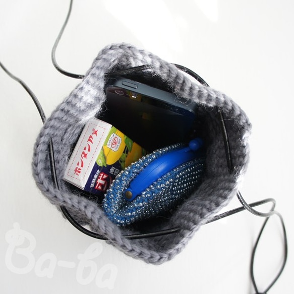 Ba-ba handmade  Crochet Drawstring bag with string  No.KP7 第7張的照片