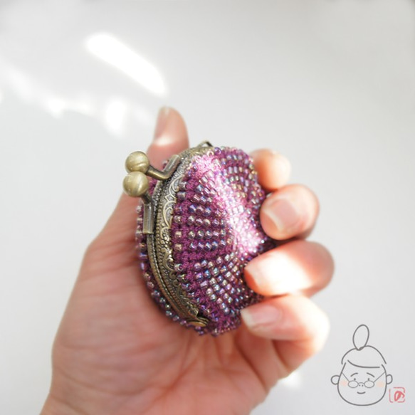 Ba-ba handmade Beads crochet round coincase No.1397 第4張的照片