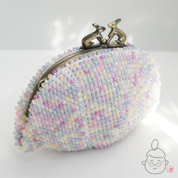 Ba-ba handmade Beads crochet pouch No.1418 第2張的照片