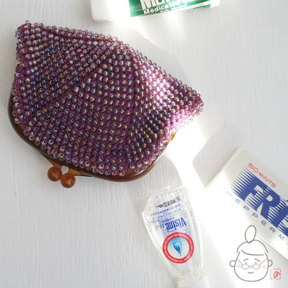 Ba-ba handmade Beads crochet pouch No.1396 第1張的照片