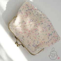 Ba-ba handmade Seedbeads crochet square pouch No.1401 第1張的照片