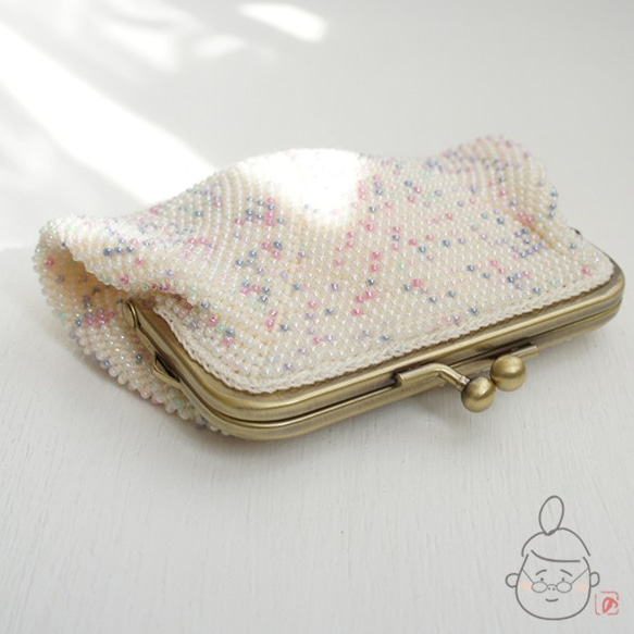 Ba-ba handmade Seedbeads crochet square pouch No.1401 第2張的照片