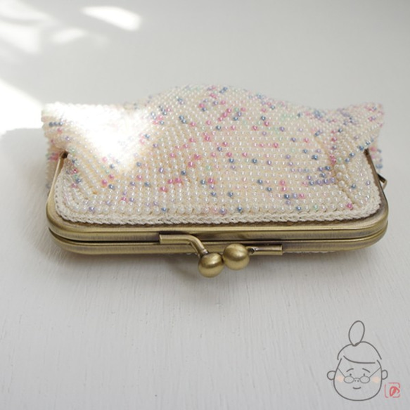 Ba-ba handmade Seedbeads crochet square pouch No.1401 第6張的照片