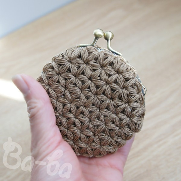 Ba-ba handmade Jasmine Stitch crochet coinpurse No.C1396 第4張的照片