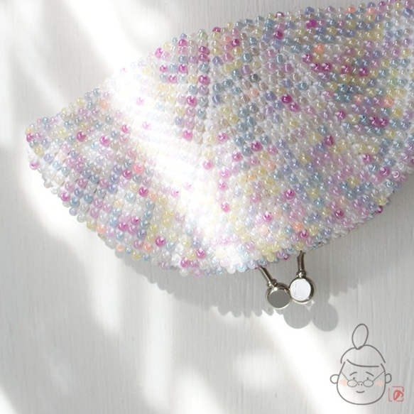 Ba-ba handmade Beads crochet pouch No.1445 第1張的照片