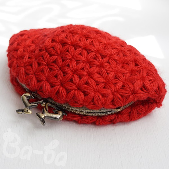 Ba-ba handmade Jasmine Stitch crochet pouch No.C1437 第2張的照片