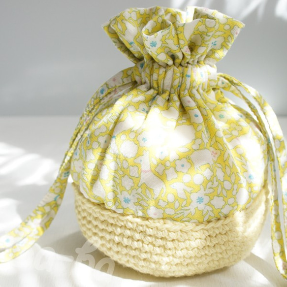 Ba-ba handmade mini drawstring bag  No.K30 第2張的照片