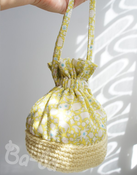 Ba-ba handmade mini drawstring bag  No.K30 第9張的照片