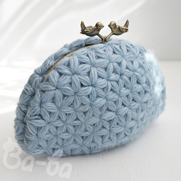 Ba-ba handmade Jasmine Stitch crochet pouch No.C1436 第5張的照片