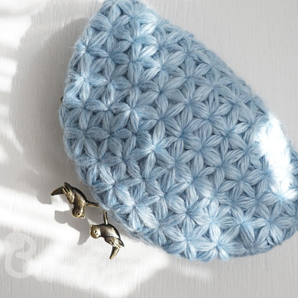 Ba-ba handmade Jasmine Stitch crochet pouch No.C1436 第6張的照片