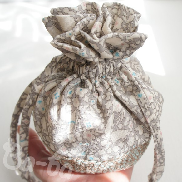 Ba-ba handmade mini drawstring bag  No.K28 第8張的照片