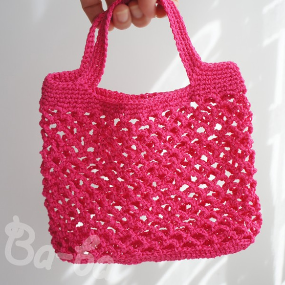 Ba-ba handmade Net knitting multi tote bag No.MB8 第6張的照片