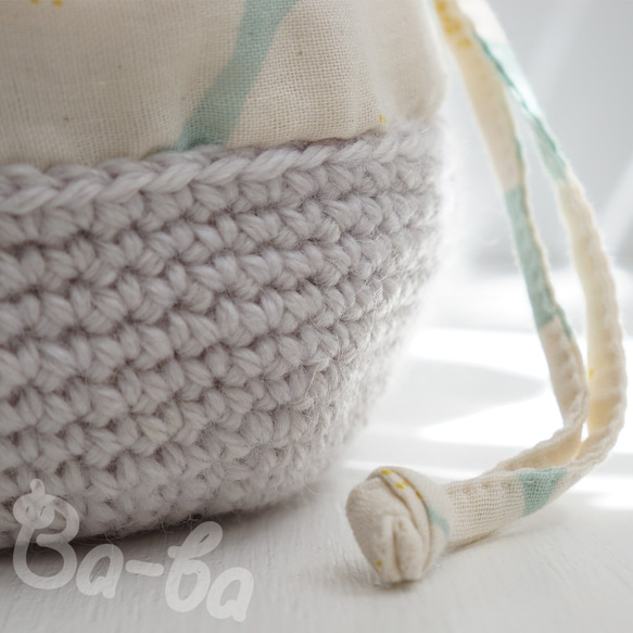 Ba-ba handmade mini drawstring bag  No.K39 第3張的照片