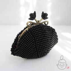 Ba-ba handmade Beads crochet coinpurse No.1413 第6張的照片