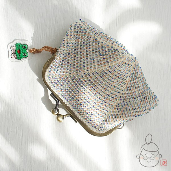 Ba-ba handmade Seedbeads crochet square coinpurse No.1343 第1張的照片