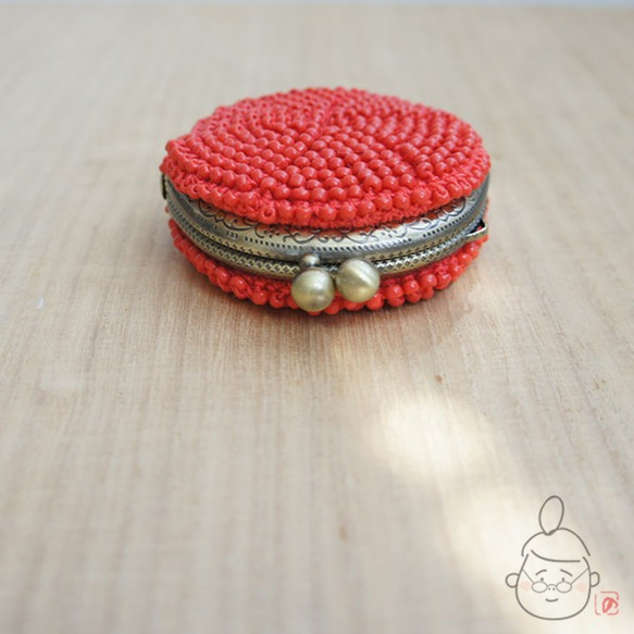 Ba-ba handmade Beads crochet round coincase No.1432 第2張的照片