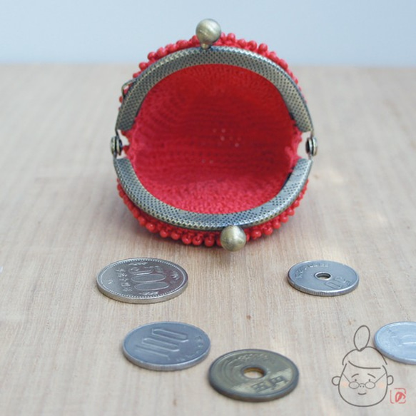 Ba-ba handmade Beads crochet round coincase No.1432 第6張的照片