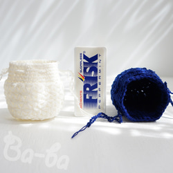 Ba-ba handmade  Crochet Drawstring mini-mini-mini bag  No.KP 第8張的照片