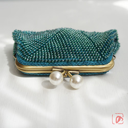 Ba-ba handmade Beads crochet square pouch No.1559 第3張的照片