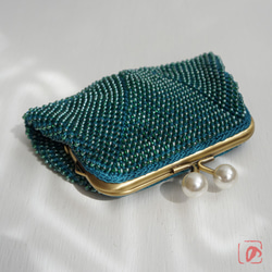 Ba-ba handmade Beads crochet square pouch No.1559 第4張的照片