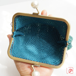 Ba-ba handmade Beads crochet square pouch No.1559 第8張的照片
