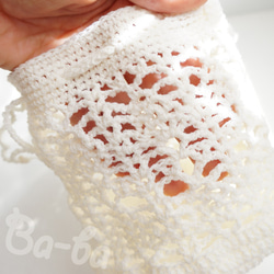 Ba-ba handmade Openwork knitting Drawstring bag No.MB24 第5張的照片