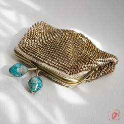 Ba-ba handmade Beads crochet square pouch No.1569 第4張的照片