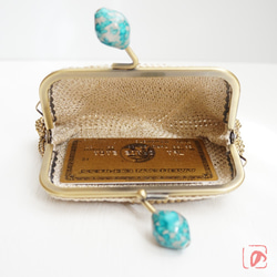 Ba-ba handmade Beads crochet square pouch No.1569 第7張的照片